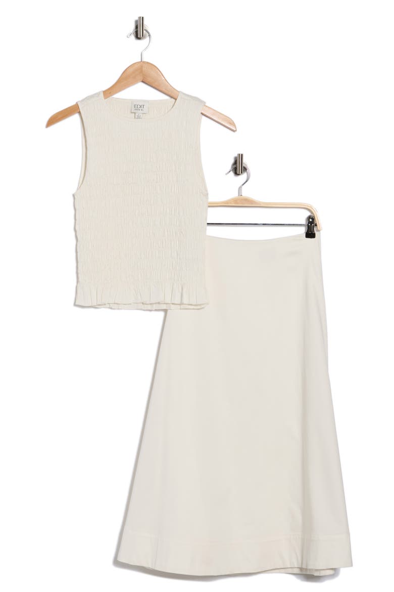 Smocked Tank & Maxi Skirt Set, Alternate, color, IVORY