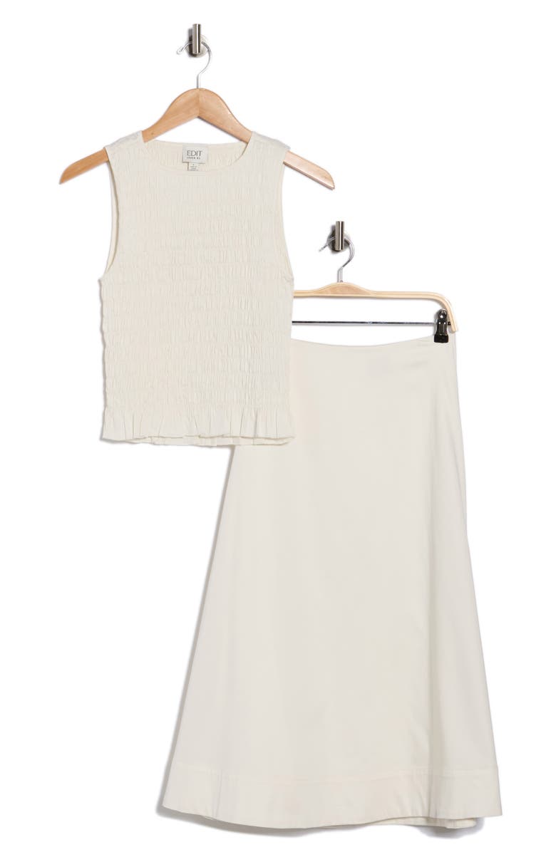 EDIT by JASON WU Smocked Tank & Maxi Skirt Set, Alternate, color, Ivory