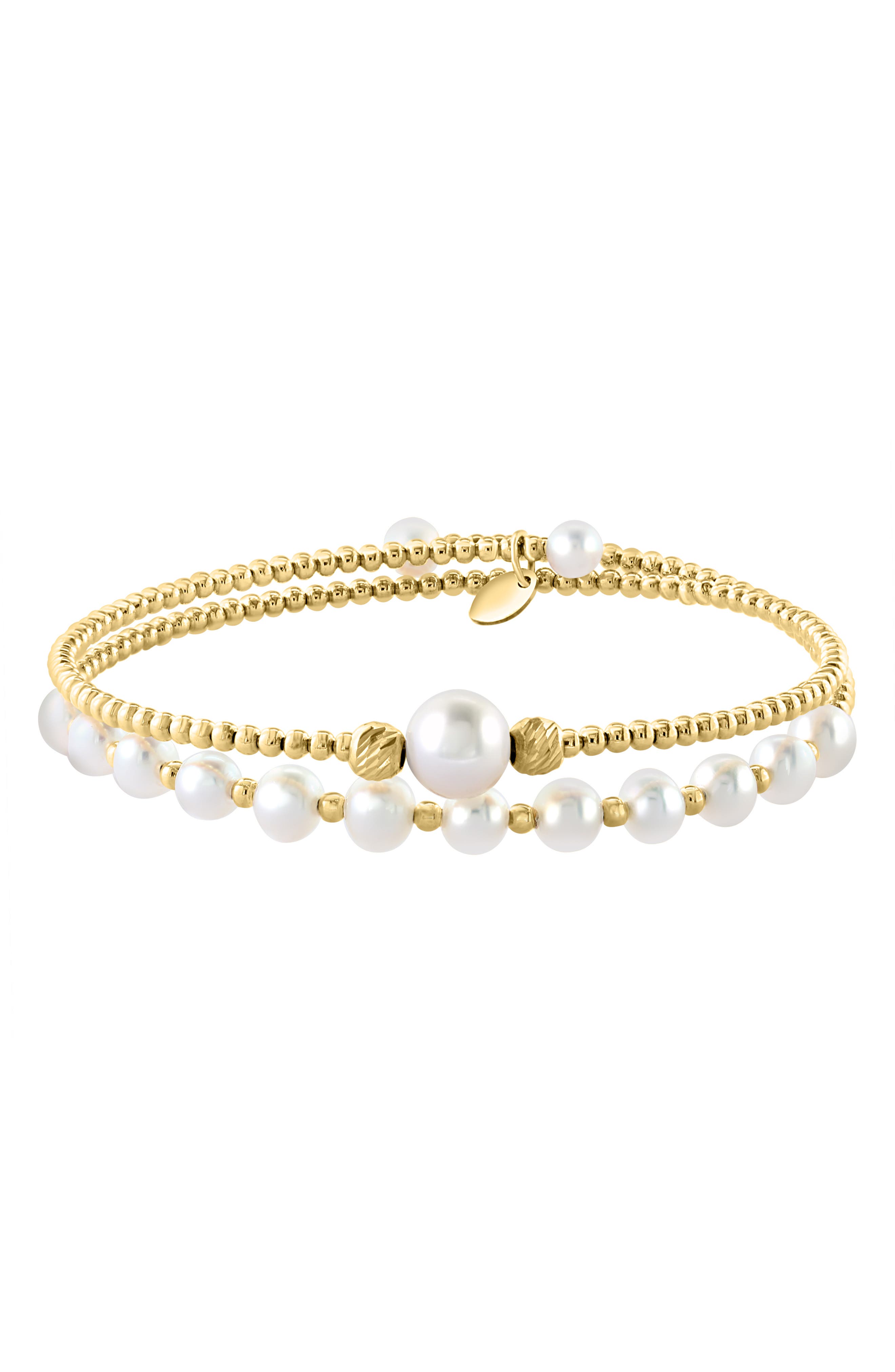 EFFY 14K Gold Beaded Freshwater Pearl Bracelet