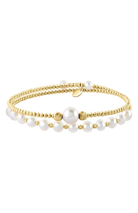 14K Gold Beaded Freshwater Pearl Bracelet