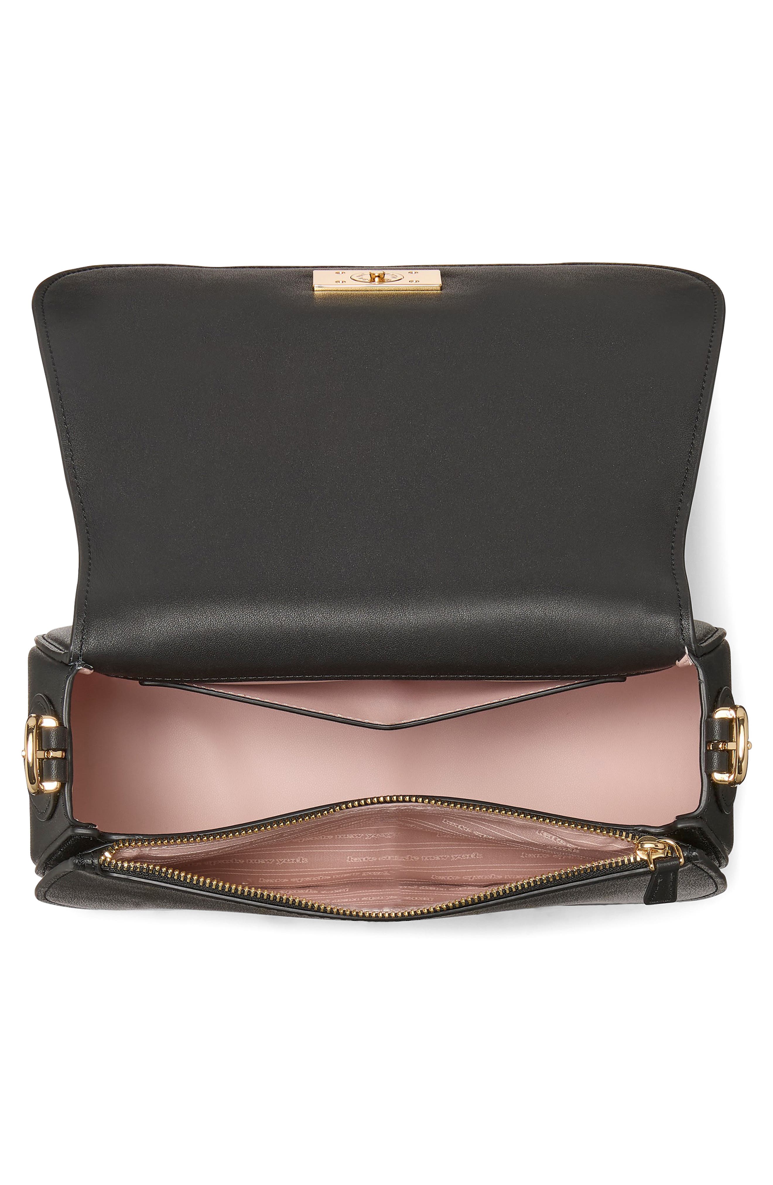 medium noveau textured leather crossbody bag, Alternate, color, BLACK