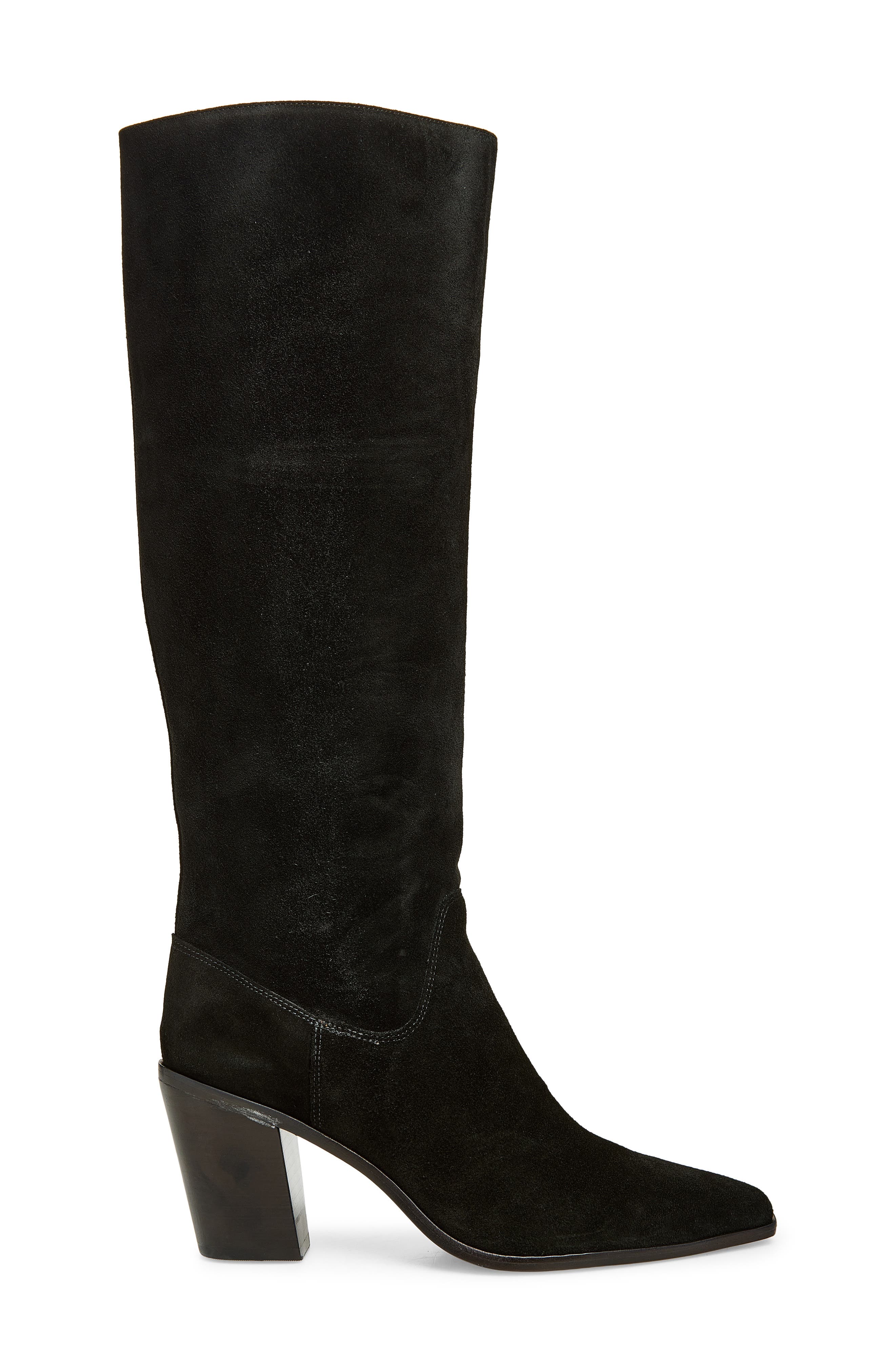 Dominique Leather Knee High Boot, Alternate, color, BLACK SUEDE