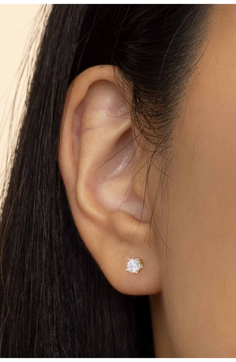 Oradina 14K White Gold Shine Bright Diamond Studs, Alternate, color, White Gold