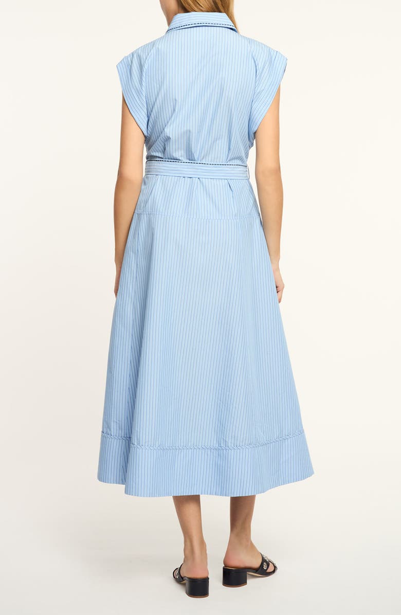 Cinq à Sept Callie Floral Appliqué Stripe Midi Shirtdress, Alternate, color, Blue Wisteria Multi