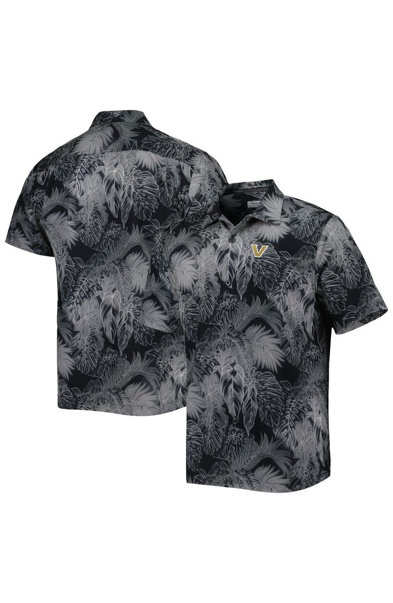 Tommy Bahama Men's Tommy Bahama Black Vanderbilt Commodores Coast Luminescent Fronds IslandZone Button-Up Camp Shirt, Main, color, 