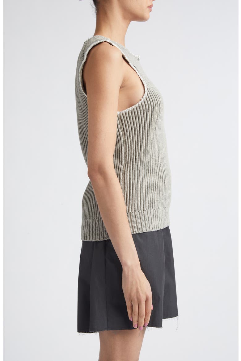 Deconstructed Sleeveless Cotton & Nylon Sweater, Alternate, color, GREY