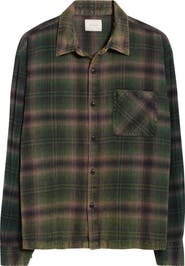 PacSun Plaid Flannel Crop Button-Up Shirt