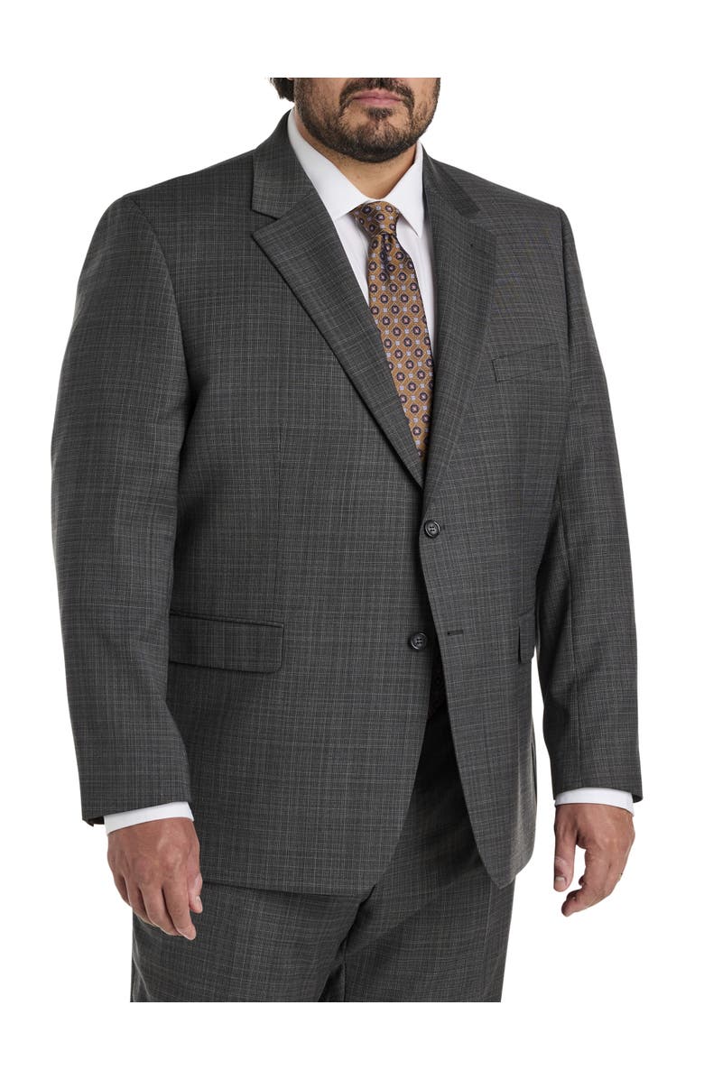 JV Reflex Big & Tall Micro Grid Suit Jacket, Main, color, Charcoal