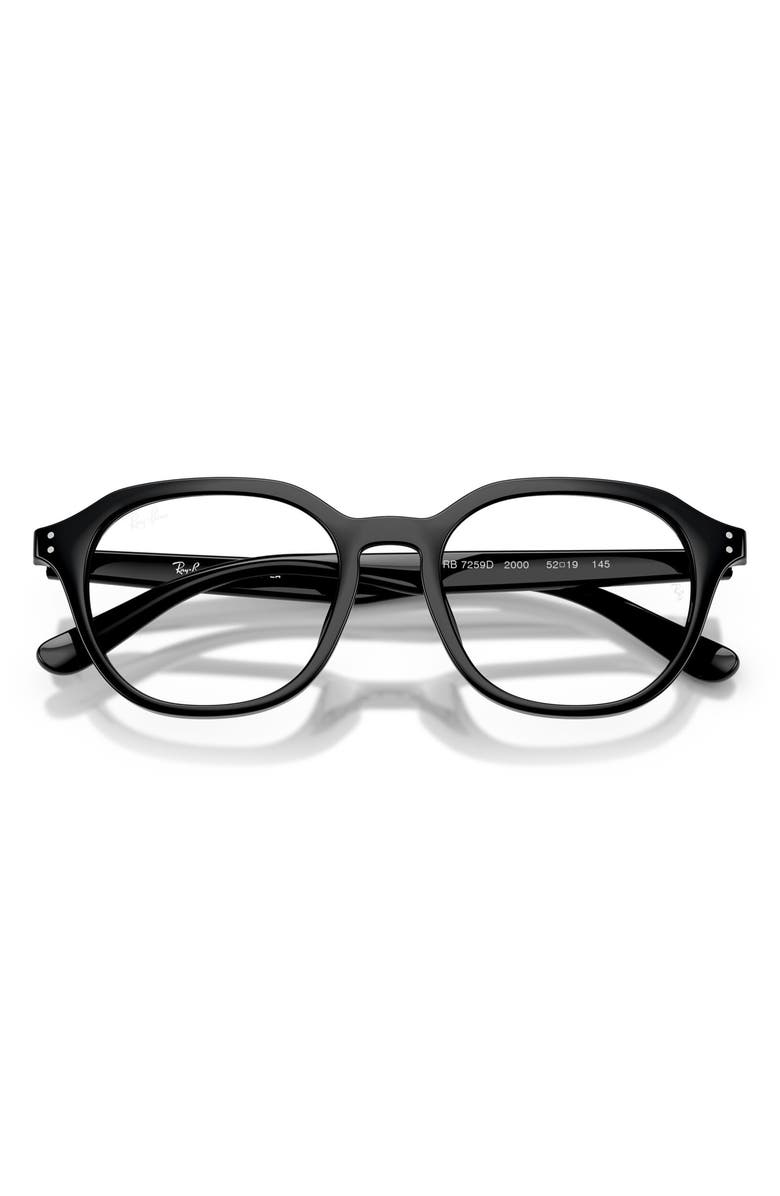 Ray-Ban 52mm Square Optical Glasses, Alternate, color, Black