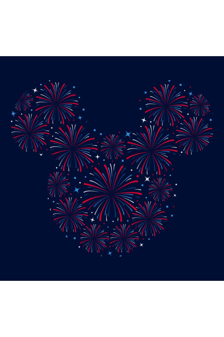 Boy's Mickey & Friends Fireworks Logo  Graphic T-Shirt, Alternate, color, Navy Blue