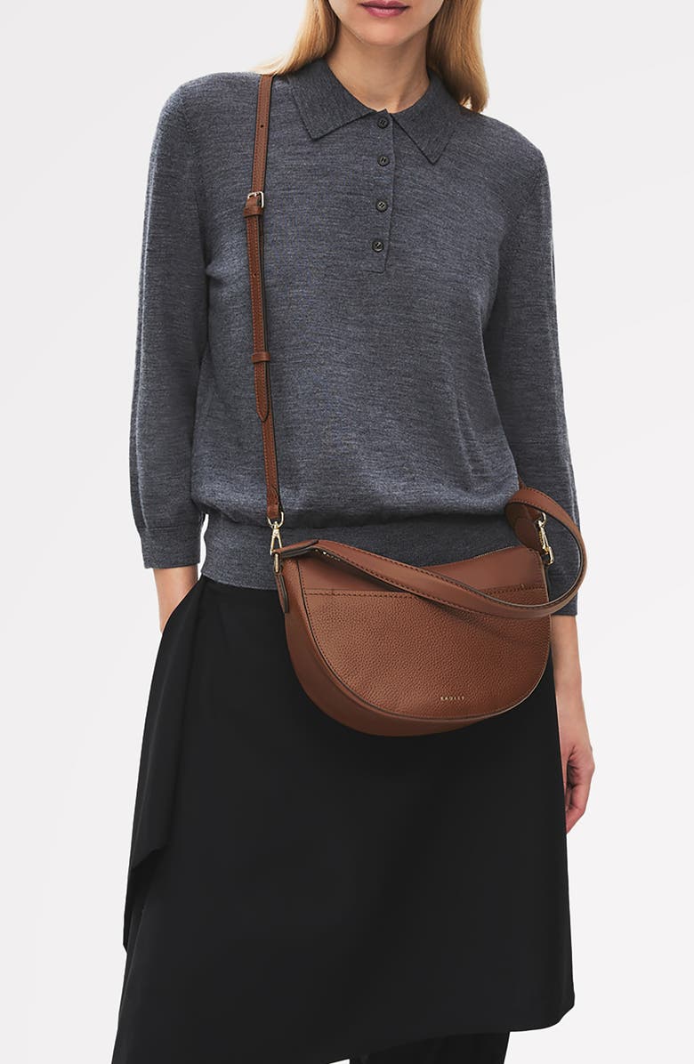 Radley Portland Way Small Zip Top Leather Shoulder Bag, Alternate, color, Cherrywood