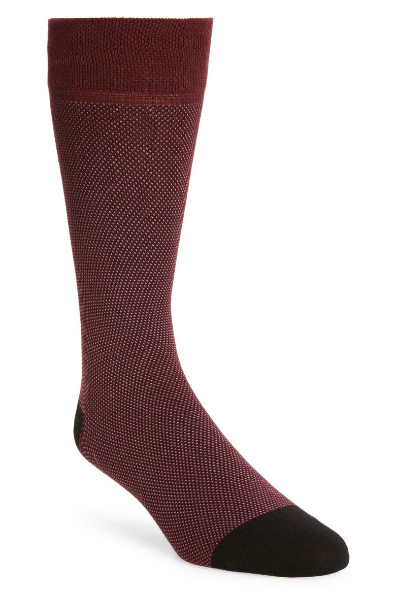 Textured Socks, Main, color, DARK RED
