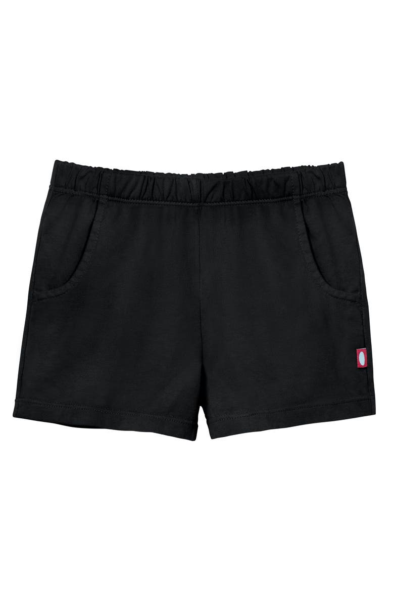 CITY THREADS Soft Cotton UPF 50+ Jersey Pocket Shorts, Main, color, Black