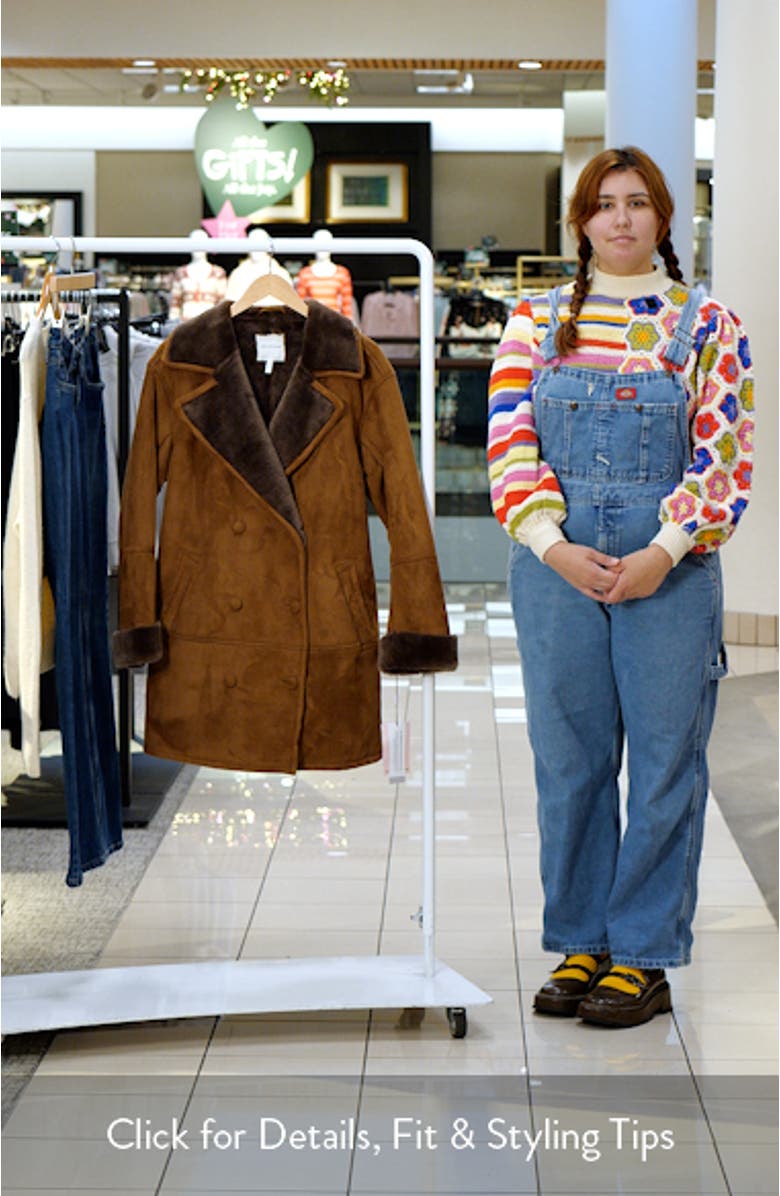 Double Breasted Faux Shearling Coat, sales video thumbnail