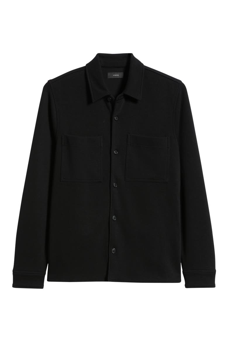 French Rib Shirt Jacket, Alternate, color, BLACK