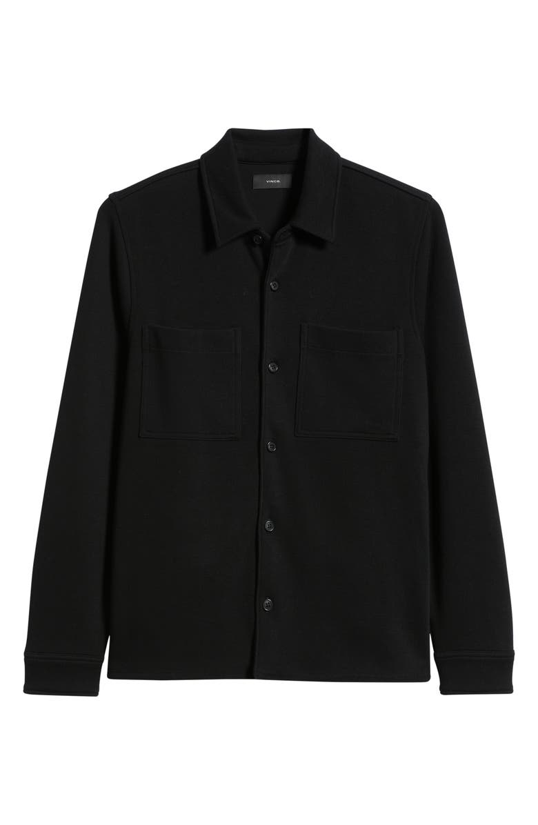 Vince French Rib Shirt Jacket, Alternate, color, Black