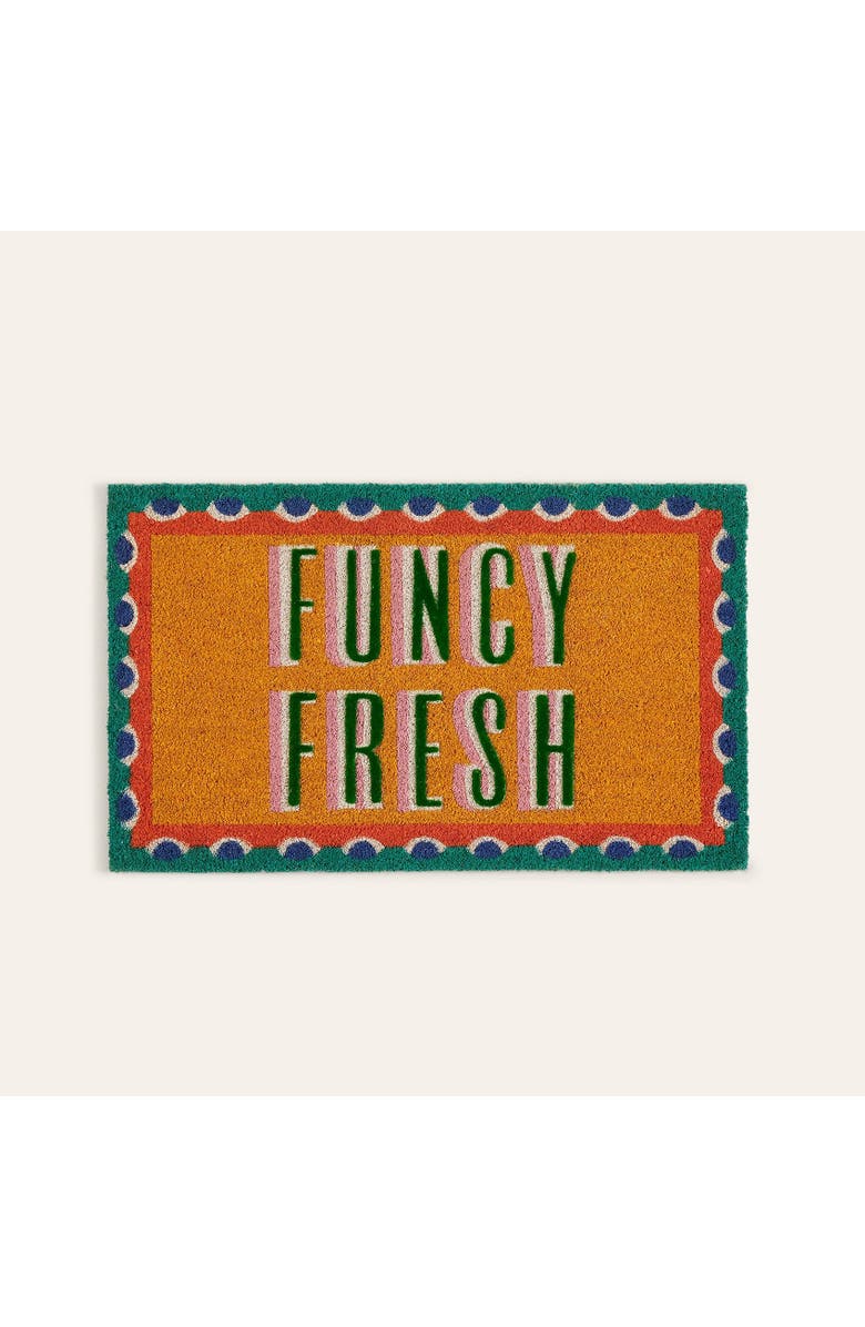 Zsa Zsa Zsu Kerala Funcy 100% Coir Doormat 18" x 30", Main, color, Orange