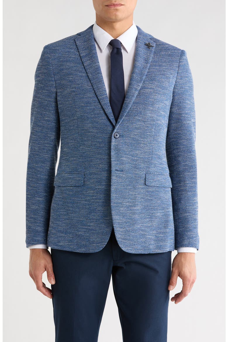 Heathered Knit Two Button Sport Coat, Main, color, BLUE