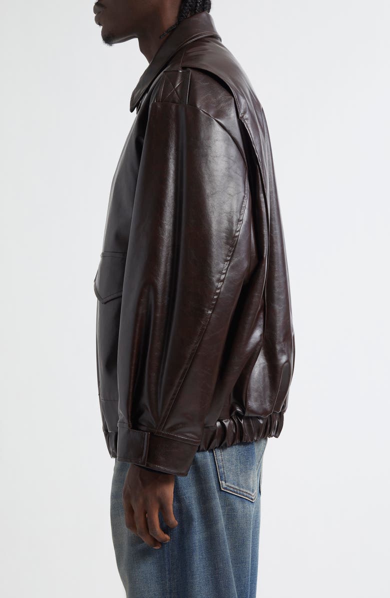 MM6 Maison Margiela Faux Leather Jacket, Alternate, color, Burgundy