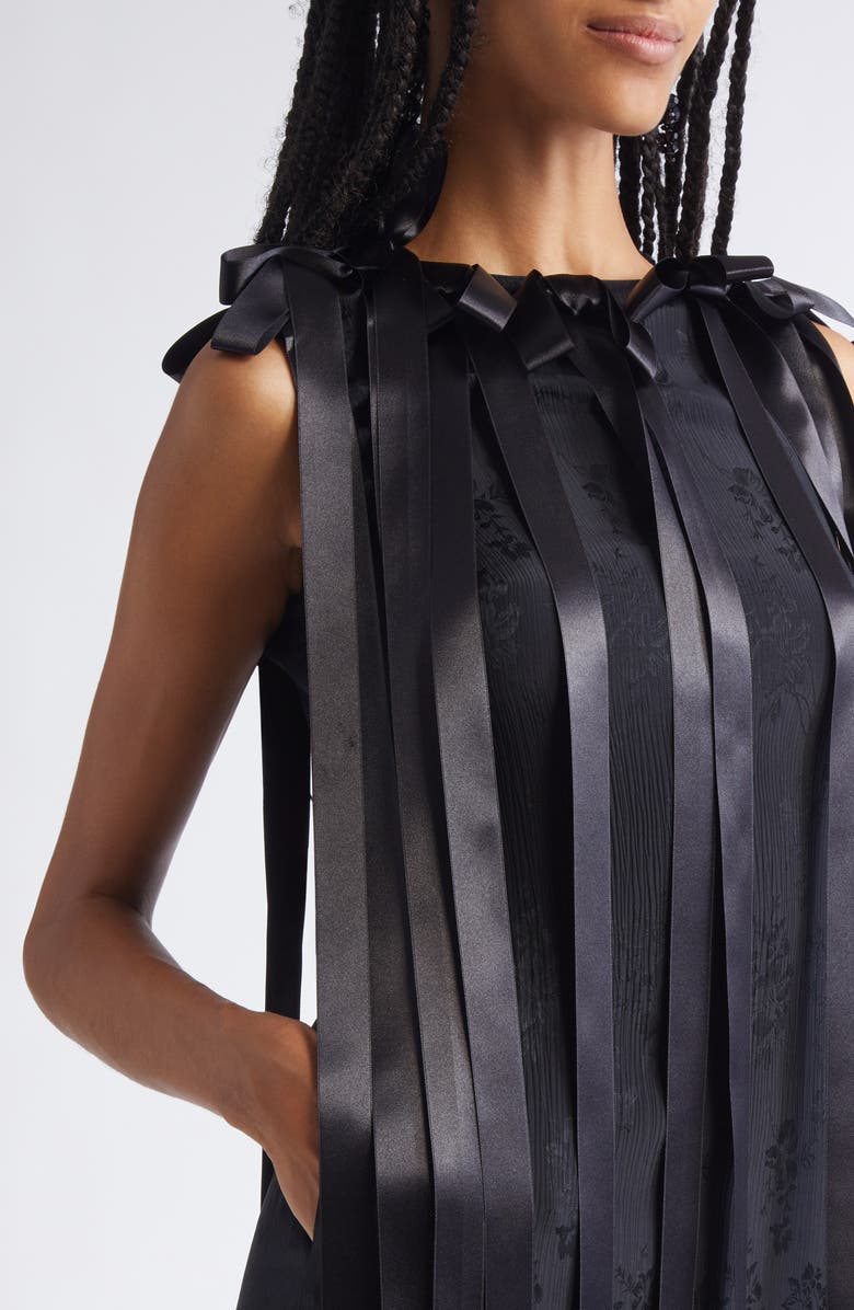 Simone Rocha Unbounded Ribbon Dress, Alternate, color, Black