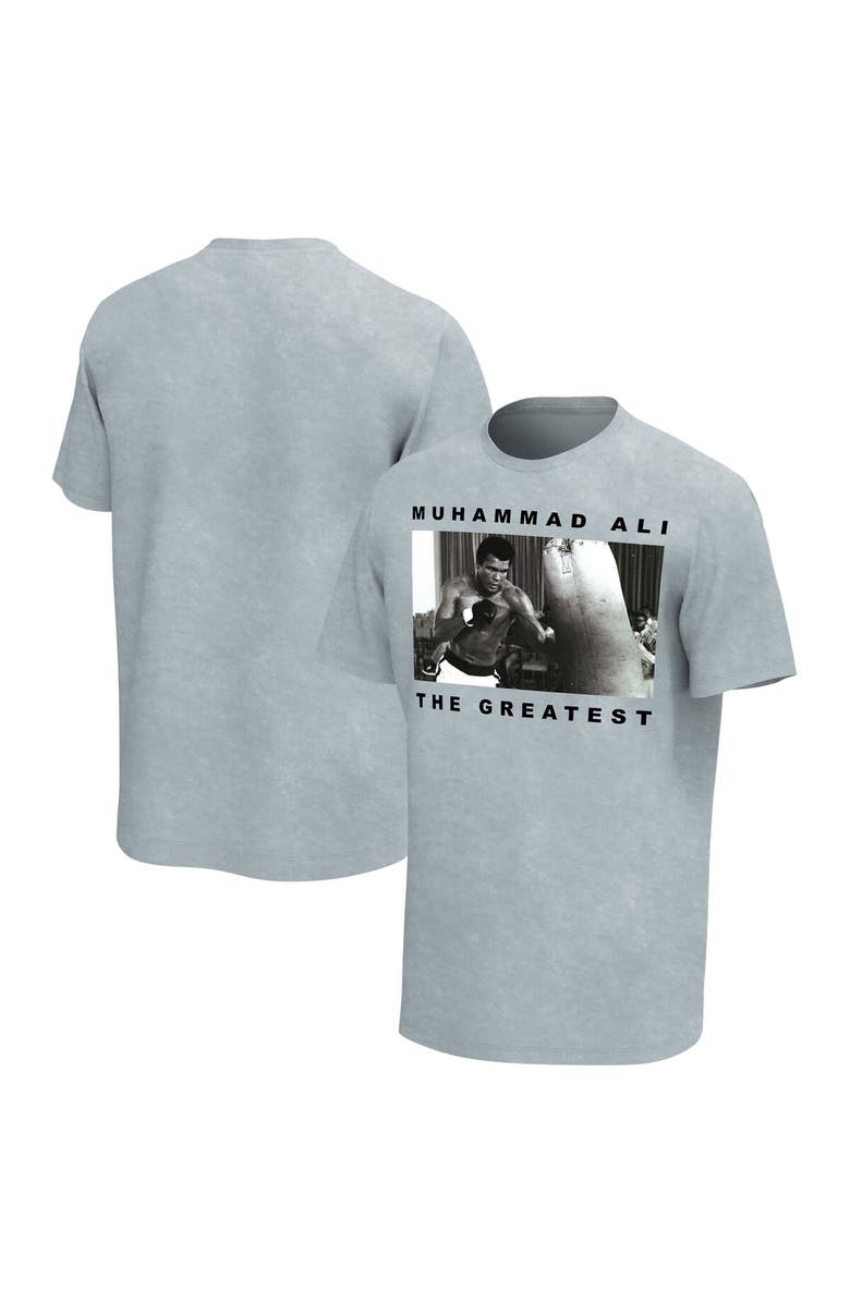 Philcos Men's Gray Muhammad Ali Fighting Photo Washed T-Shirt, Alternate, color, 