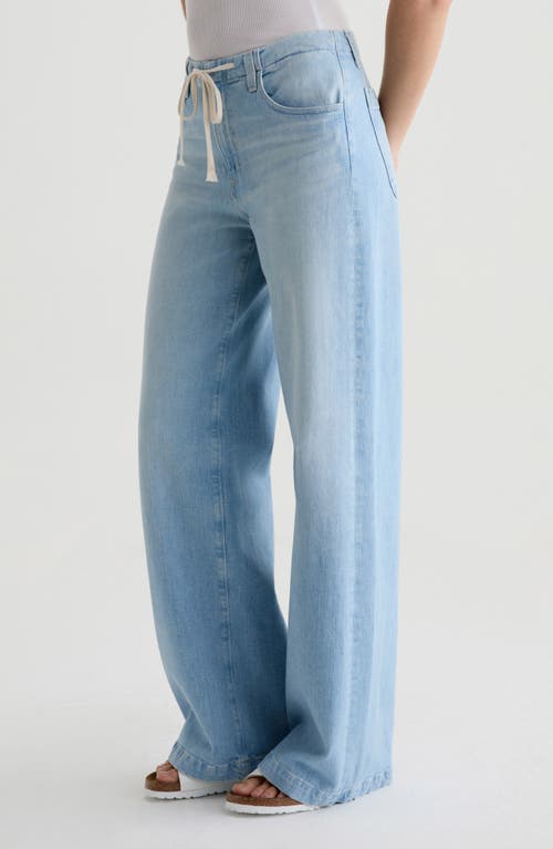 Ag Stella Cinched Low Slung Palazzo In Serendipity In Blue