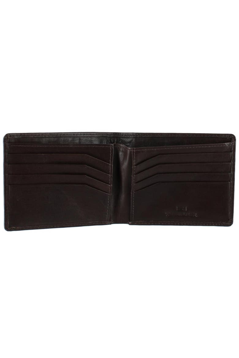 Lazzaro Lattice Weave Leather Bi-Fold Wallet, Alternate, color, Dark Brown