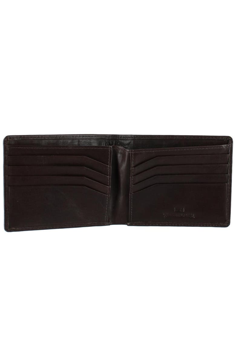 Trafalgar Lazzaro Lattice Weave Leather Bi-Fold Wallet, Alternate, color, Dark Brown