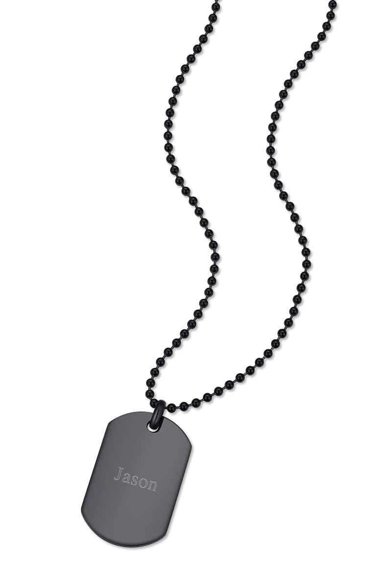 Brook and York Men's Engravable Stainless Steel Dog Tag Necklace, Alternate, color,