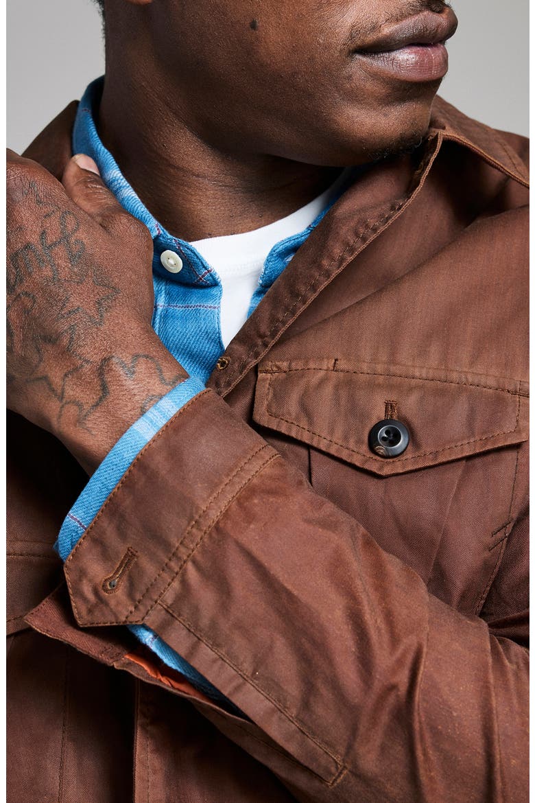 Waxed Herringbone Members Jacket, Alternate, color, BURNT UMBER