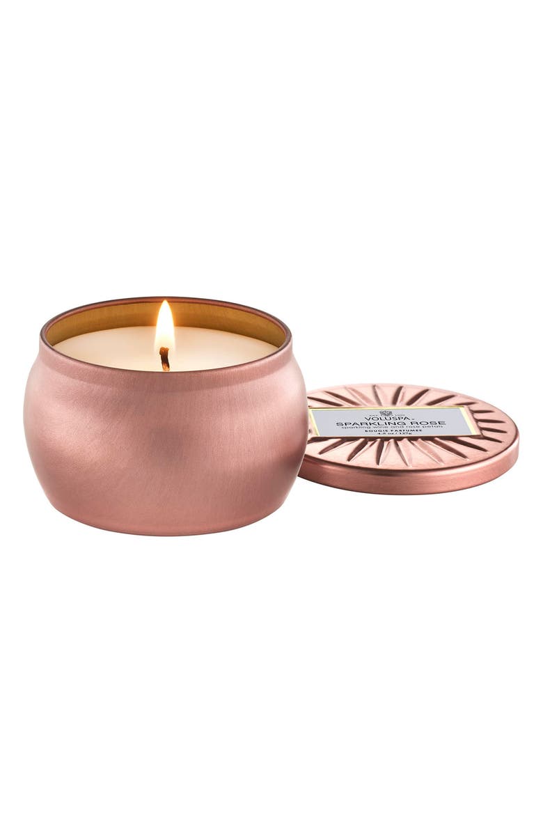 Voluspa Sparkling Rose Mini Tin Candle, Main, color, 