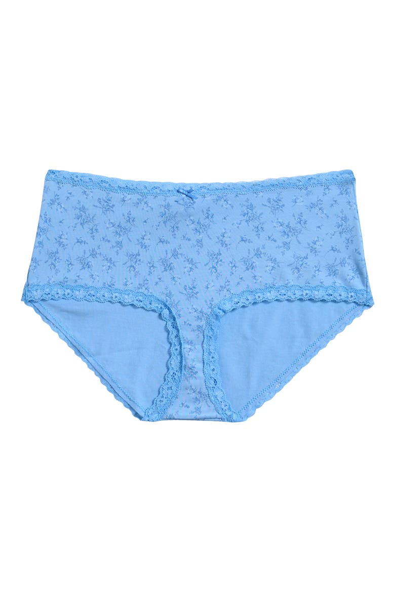 Lace Trim Boyshorts, Alternate, color, SURF DAINTY FLORAL