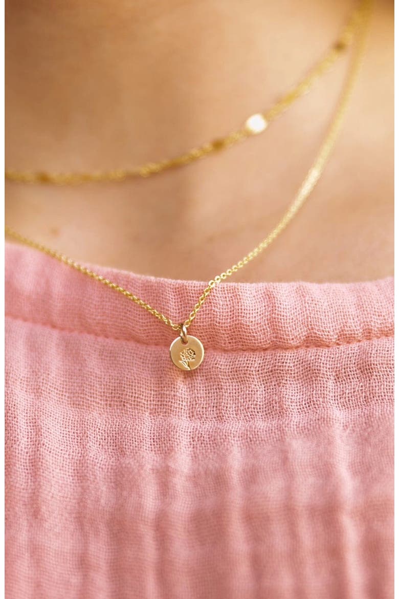 October Birth Flower Necklace, Alternate, color, Gold Filled