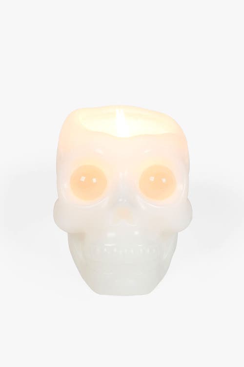 54celsius Skull Candle With Crystal Eyeballs In White