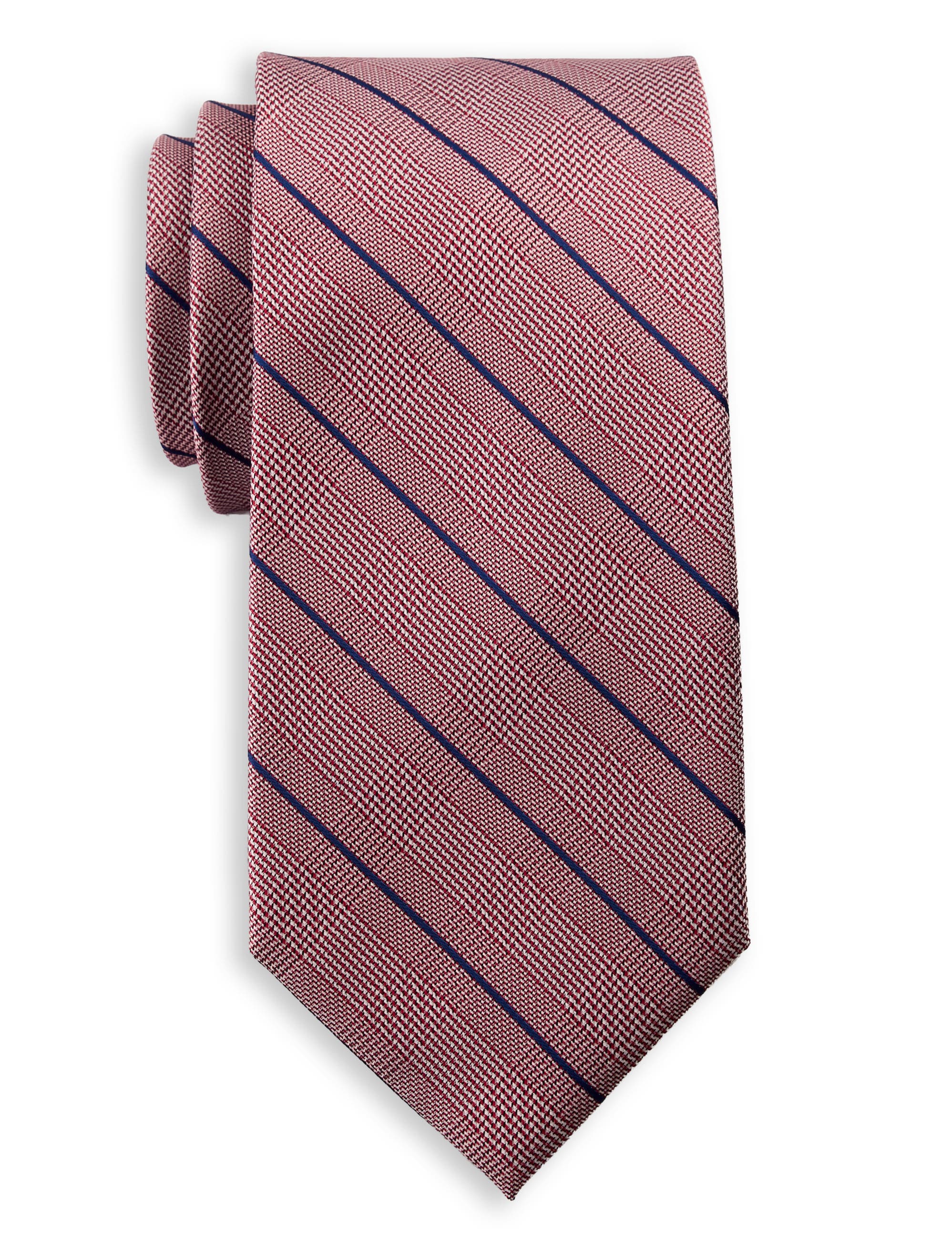 Synrgy By Dxl Big & Tall Dusty Glen Plaid Tie In Red