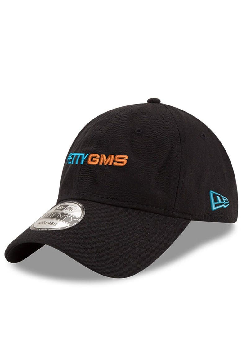 Men's New Era Black Petty GMS Motorsports Enzyme Washed 9TWENTY Adjustable Hat, Main, color, Black