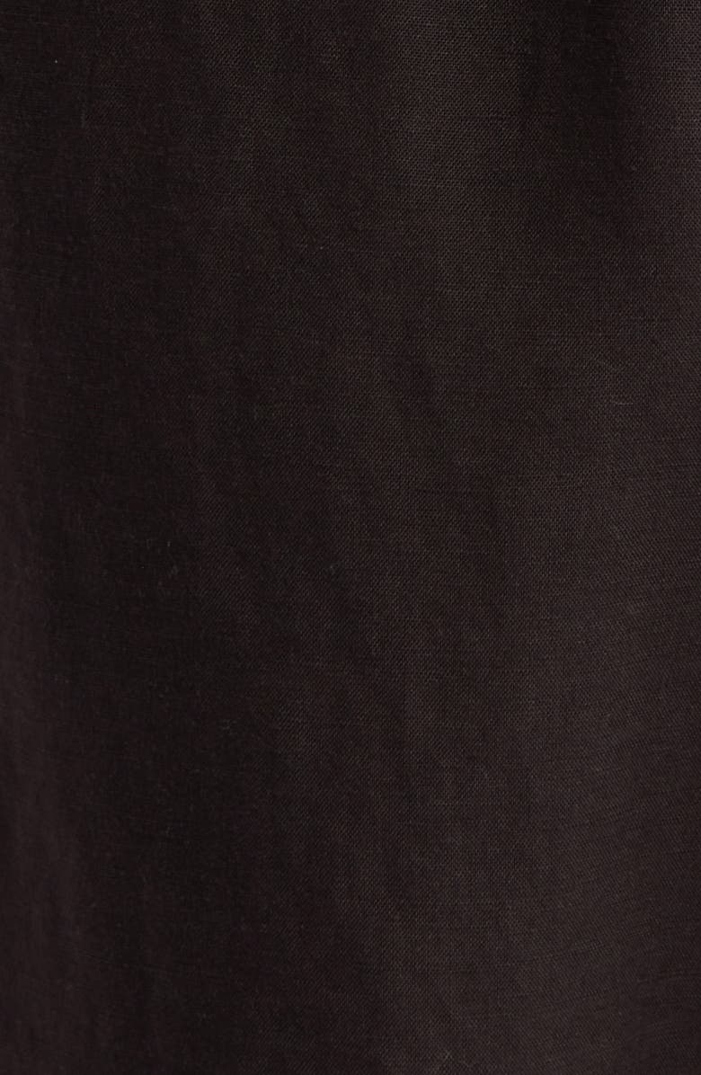 Topman Wide Leg Linen Blend Shorts, Alternate, color, Black