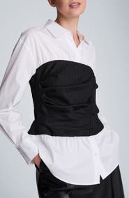 Kenneth Cole Pleated Bodice Poplin Shirt