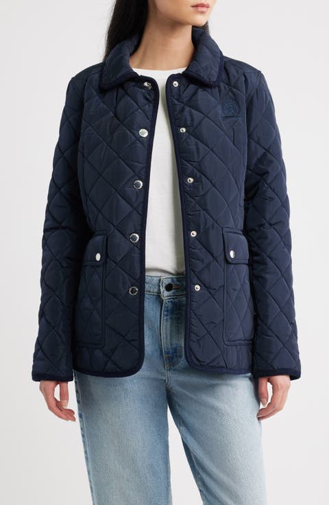 Diamond Quilted Snap Front Jacket