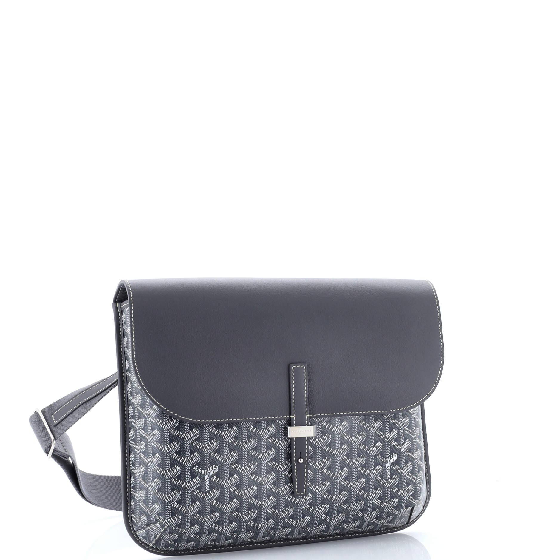 Pre-Owned Goyard Coursier Messenger Bag Coated Canvas and Leather, Alternate, color, Gray