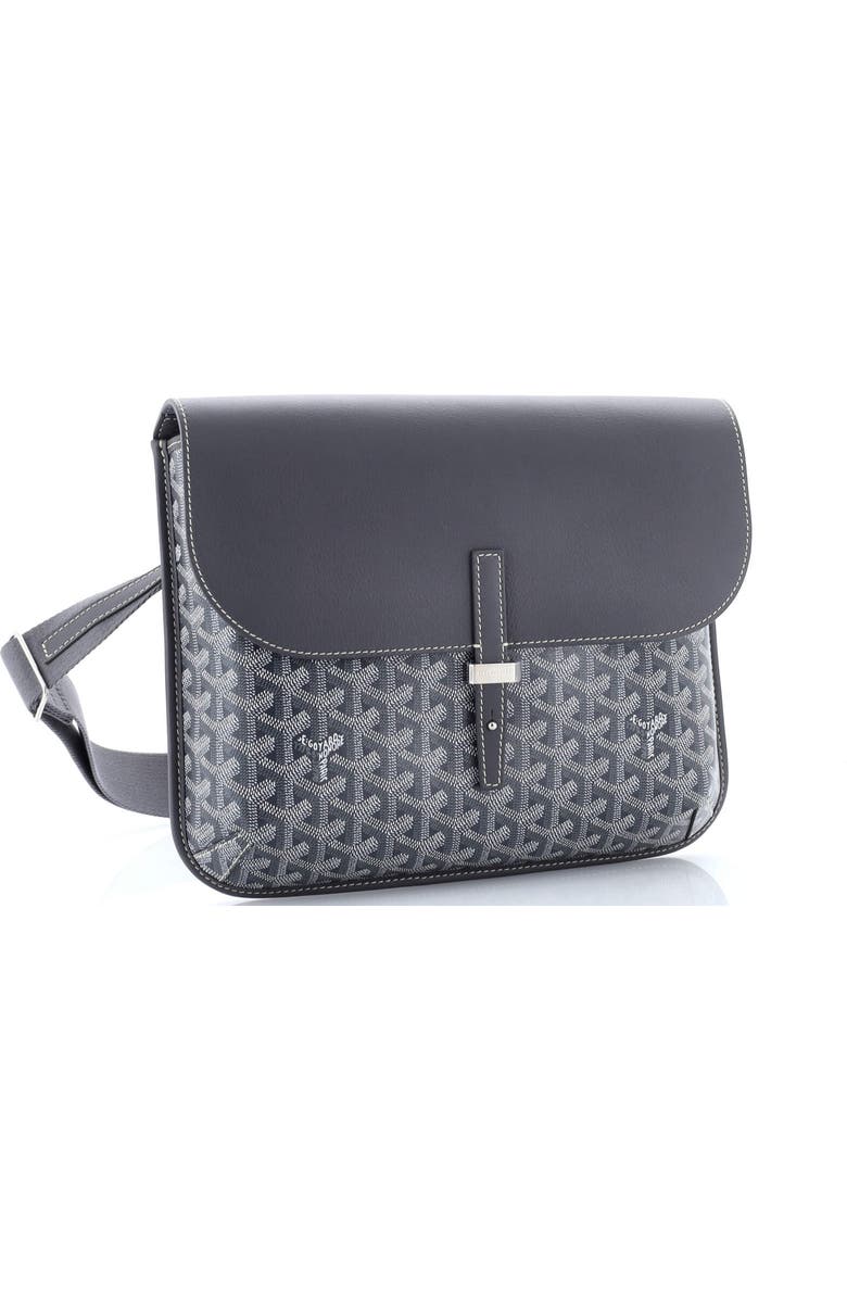 Pre-Owned Goyard Coursier Messenger Bag Coated Canvas and Leather, Alternate, color, Gray