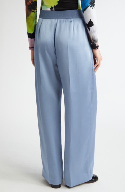 Stine Goya Wide-leg Satin Long Pants In Blue
