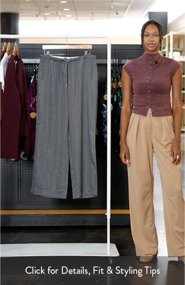 Rhoda Pinstripe Wide Leg Drawstring Pants, sales video thumbnail