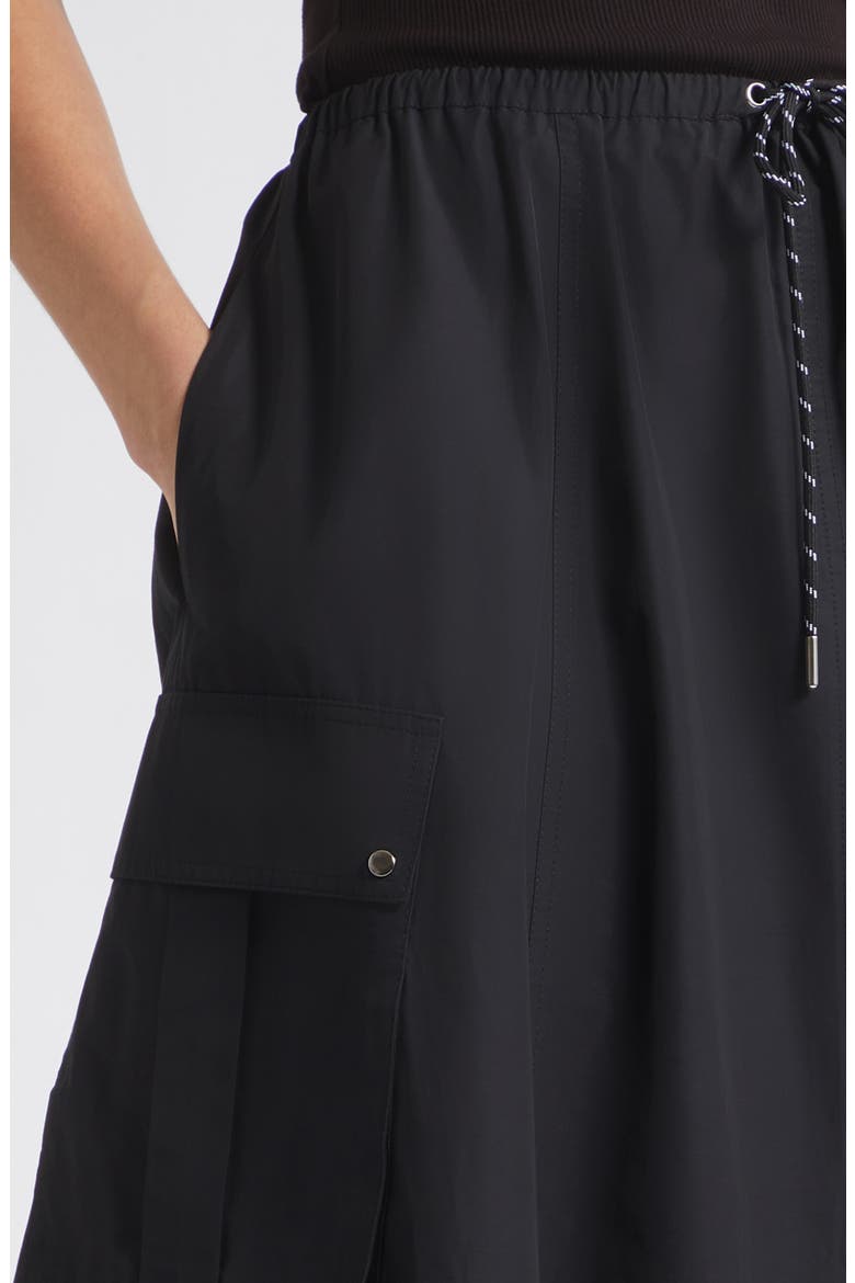 Elodie Drawstring Cargo Midi Skirt, Alternate, color, JET