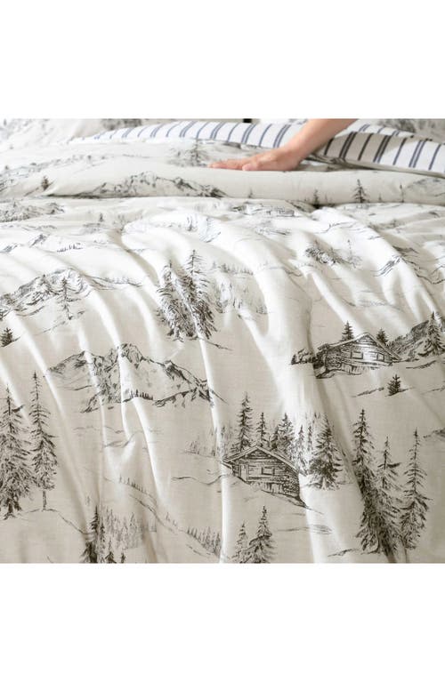 Eddie Bauer Rocky Mountain Cabin Reverisble Comforter Set In Light Grey/beige