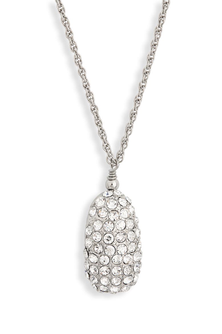 Pavé Pendant Necklace, Main, color, POLISHED SILVER