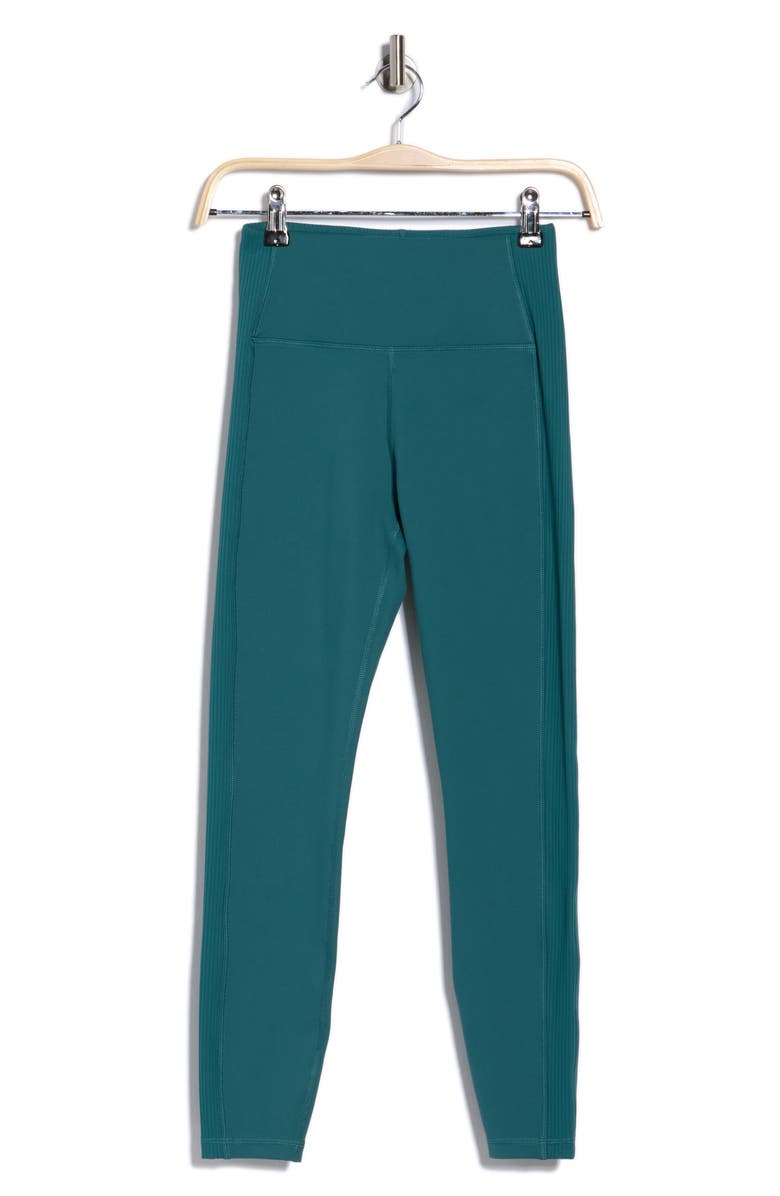 X by Gottex Rib Insert Activewear Leggings, Alternate, color, Pine