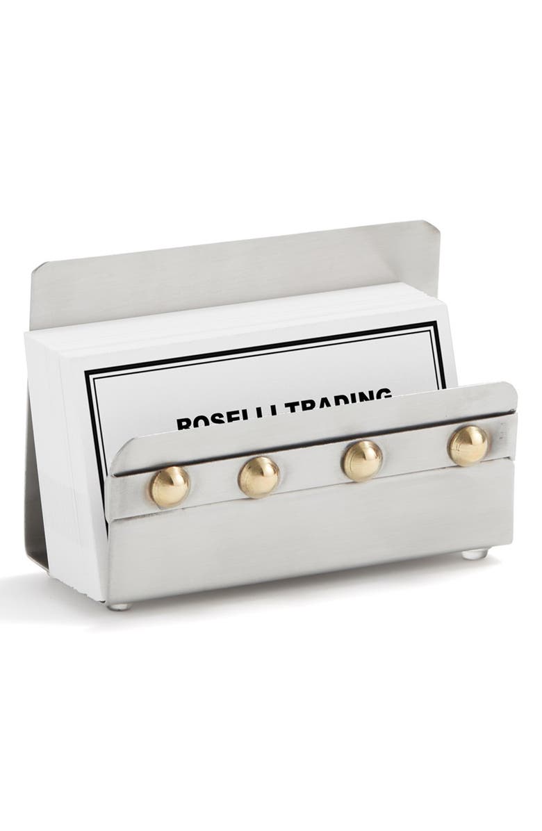 ROSELLI TRADING COMPANY Rivet Business Card Holder, Alternate, color, Silver