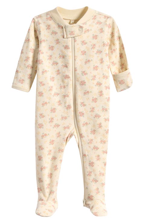 Floral Organic Cotton Zip Footie (Baby)