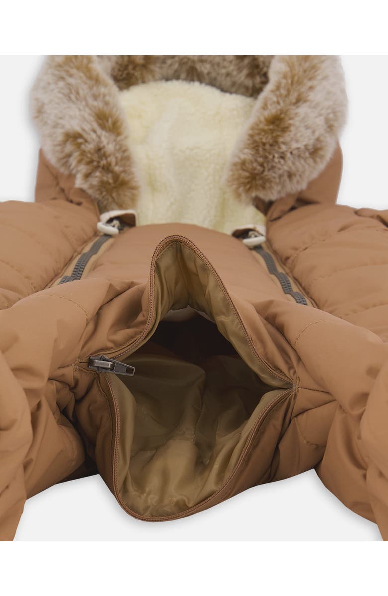 Deux par Deux Gender Inclusive One-Piece Layette Snowsuit Designed for Car Seat, Alternate, color, Chanterelle